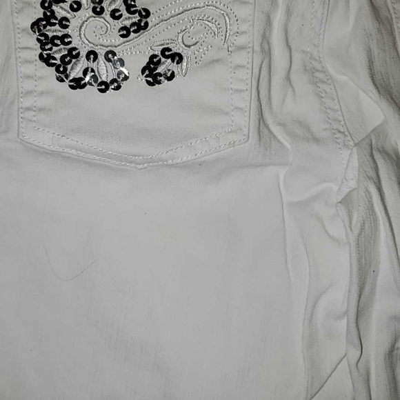 WHITE & SILVER Apollo Jeans Capri Pants Size 5 / 6 Cotton Spandex Blend Bodycon - Picture 8 of 9